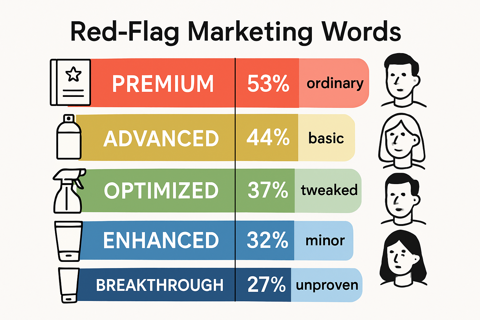 Infographic of common marketing terms in product specs and their meanings