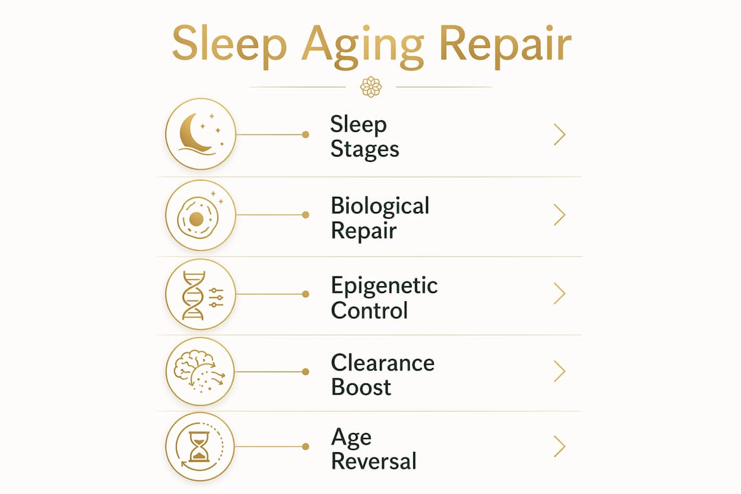Infographic showing sleep’s role in aging and repair