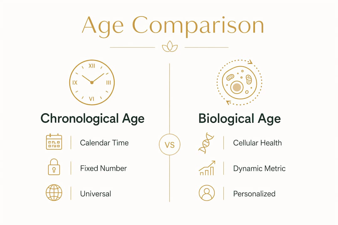 Infographic comparing biological and chronological age