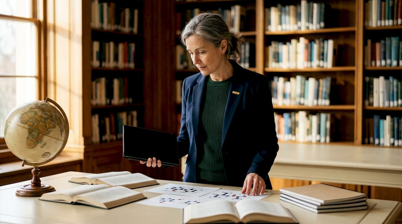 Scientist in lab analyzing biological age data