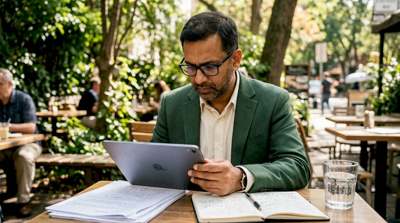 Scientist reviewing epigenetic age data on laptop