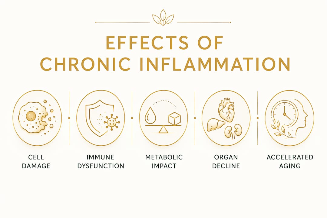 Infographic outlining chronic inflammation effects