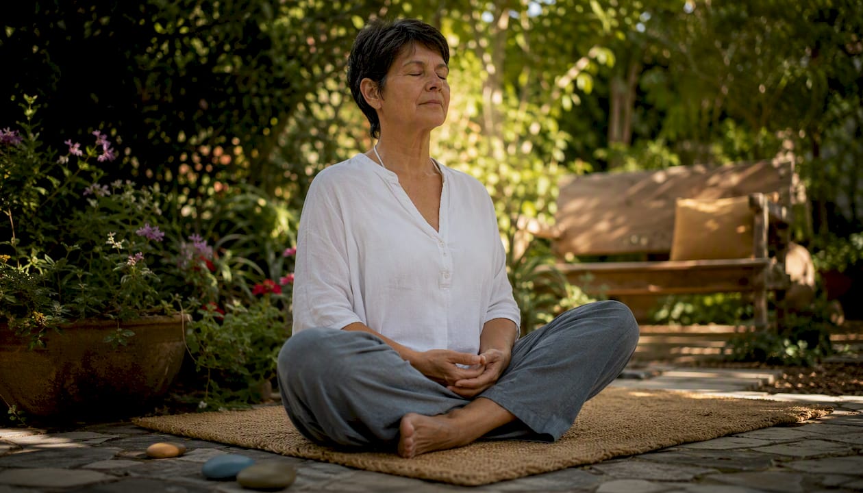 Person meditating for emotional health