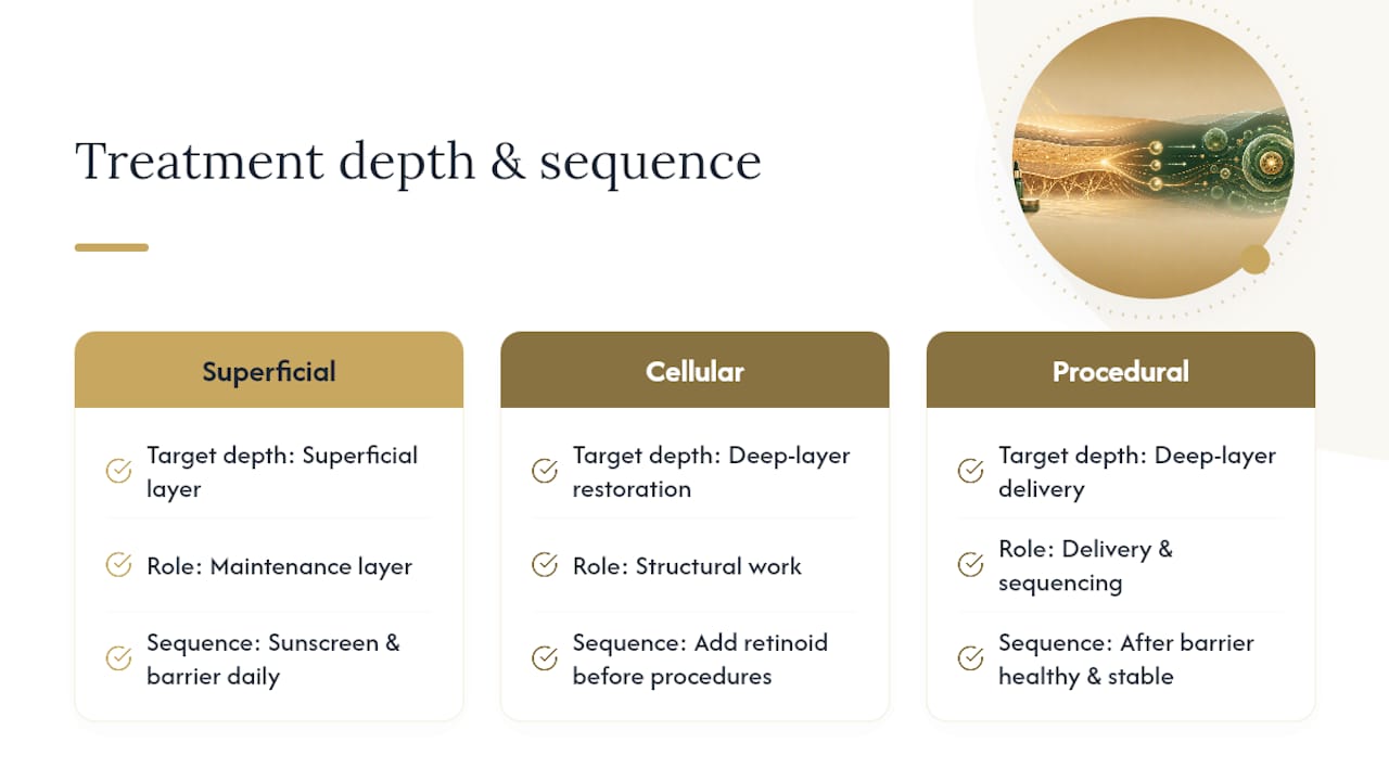 Diagram of anti-aging treatments depth vs evidence quality