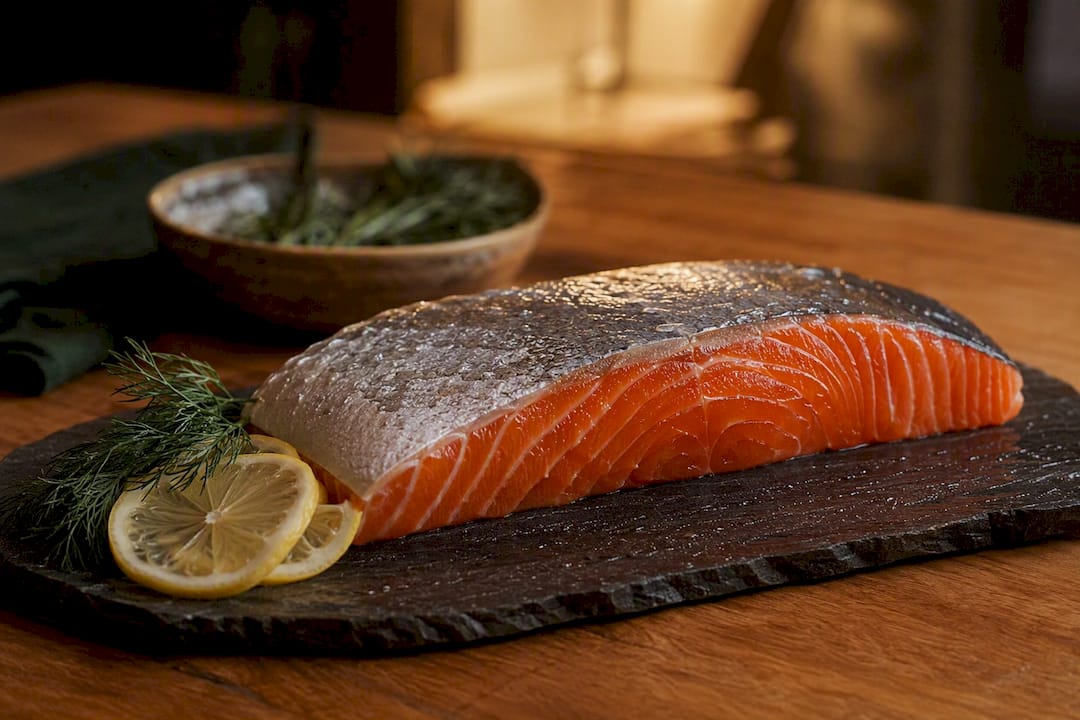 Fresh salmon and oily fish fillets