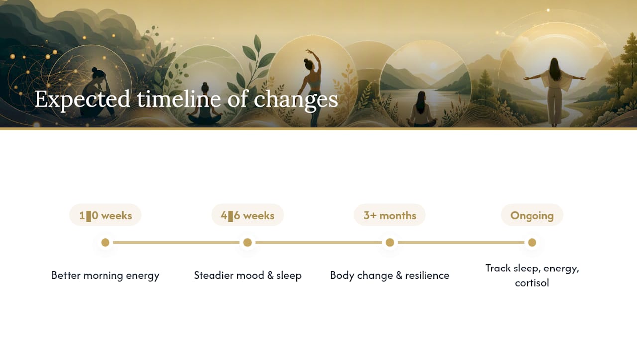 Cortisol improvement timeline from weeks to months