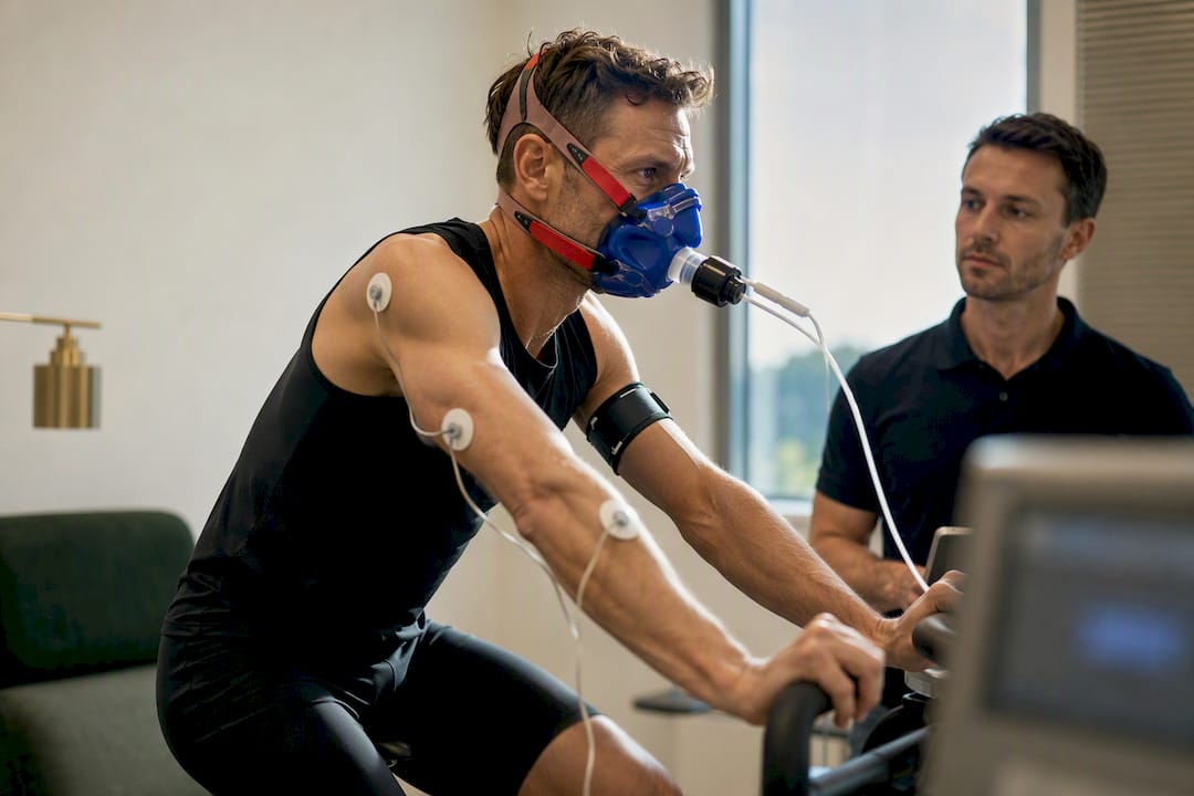 Participant undergoing metabolic exercise testing