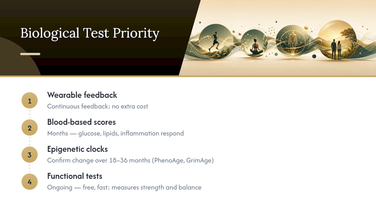 Recommended sequence for biological age testing