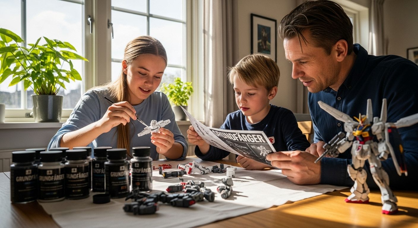 grundfärger gundam-modeller familj