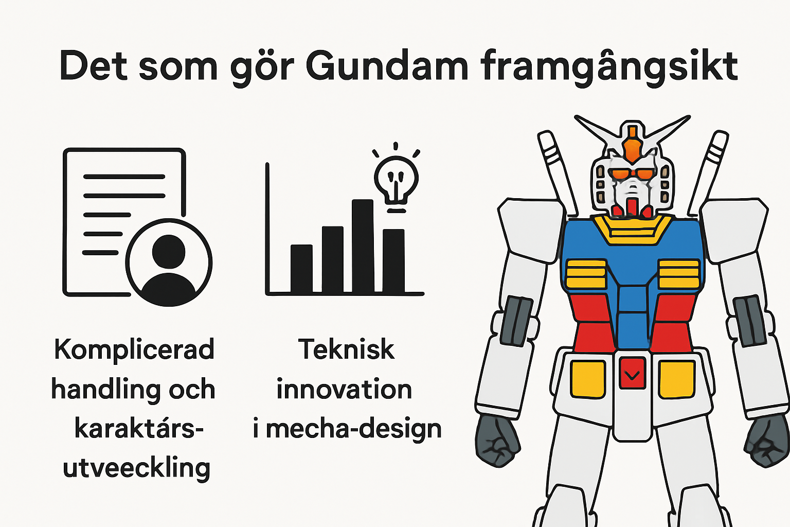 Infographic comparing reasons Gundam series are popular