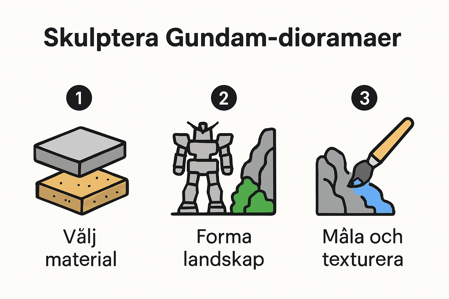 Process for sculpting and detailing Gundam diorama
