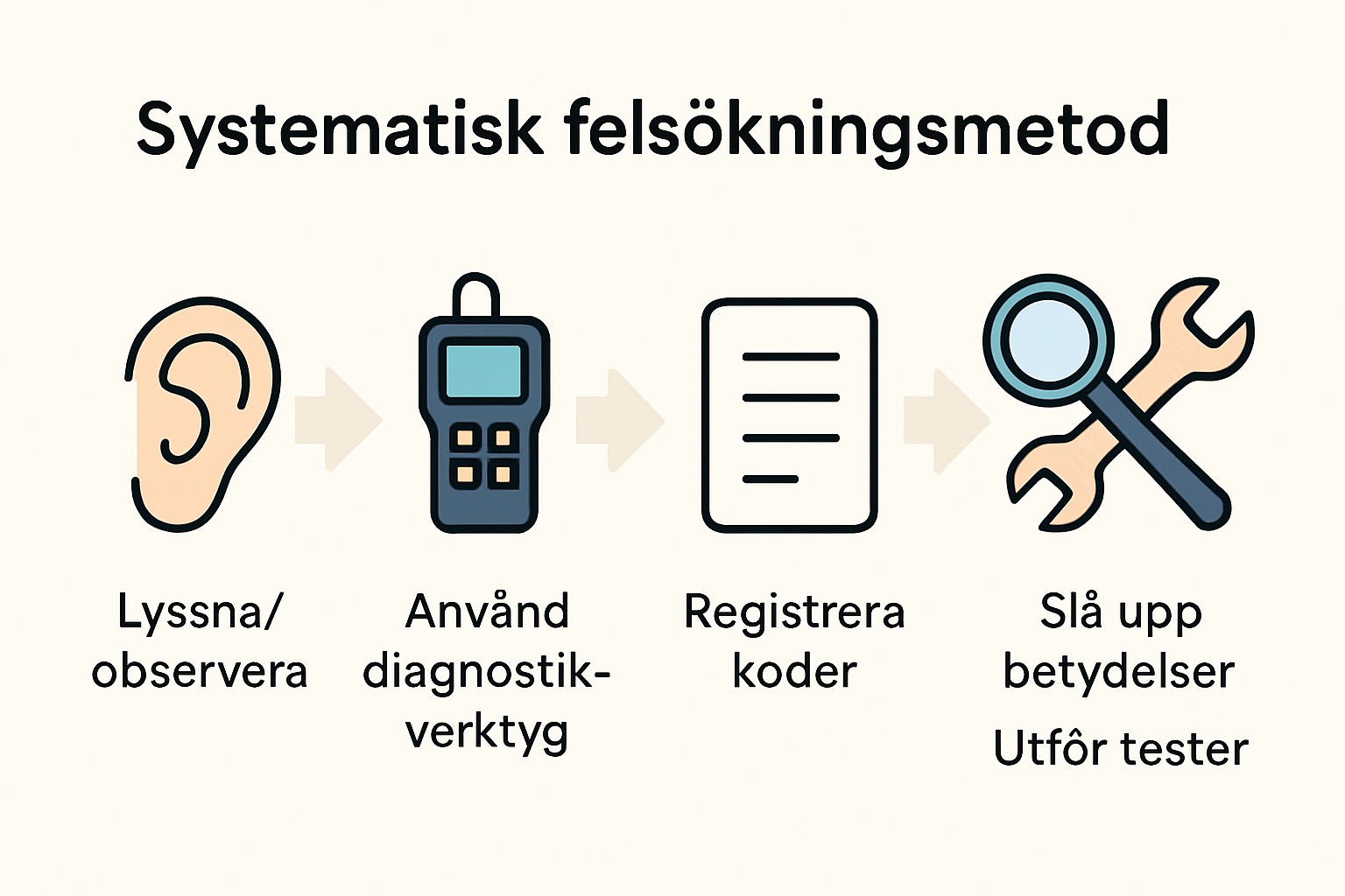 Infographic displaying vehicle troubleshooting steps at home