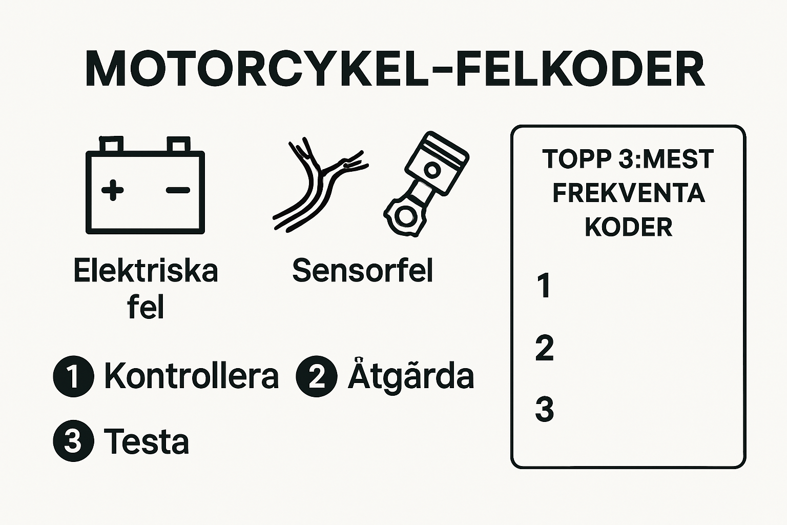 Felkoder på motorcykel: vanliga orsaker och lösningar steg för steg