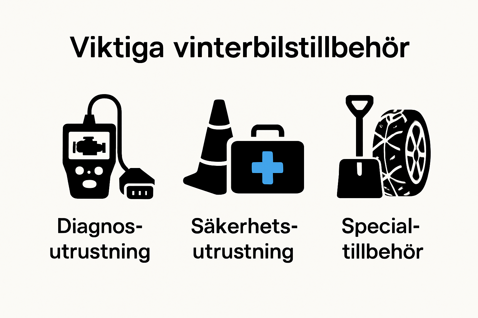 Infographic of essential tools for winter car troubleshooting