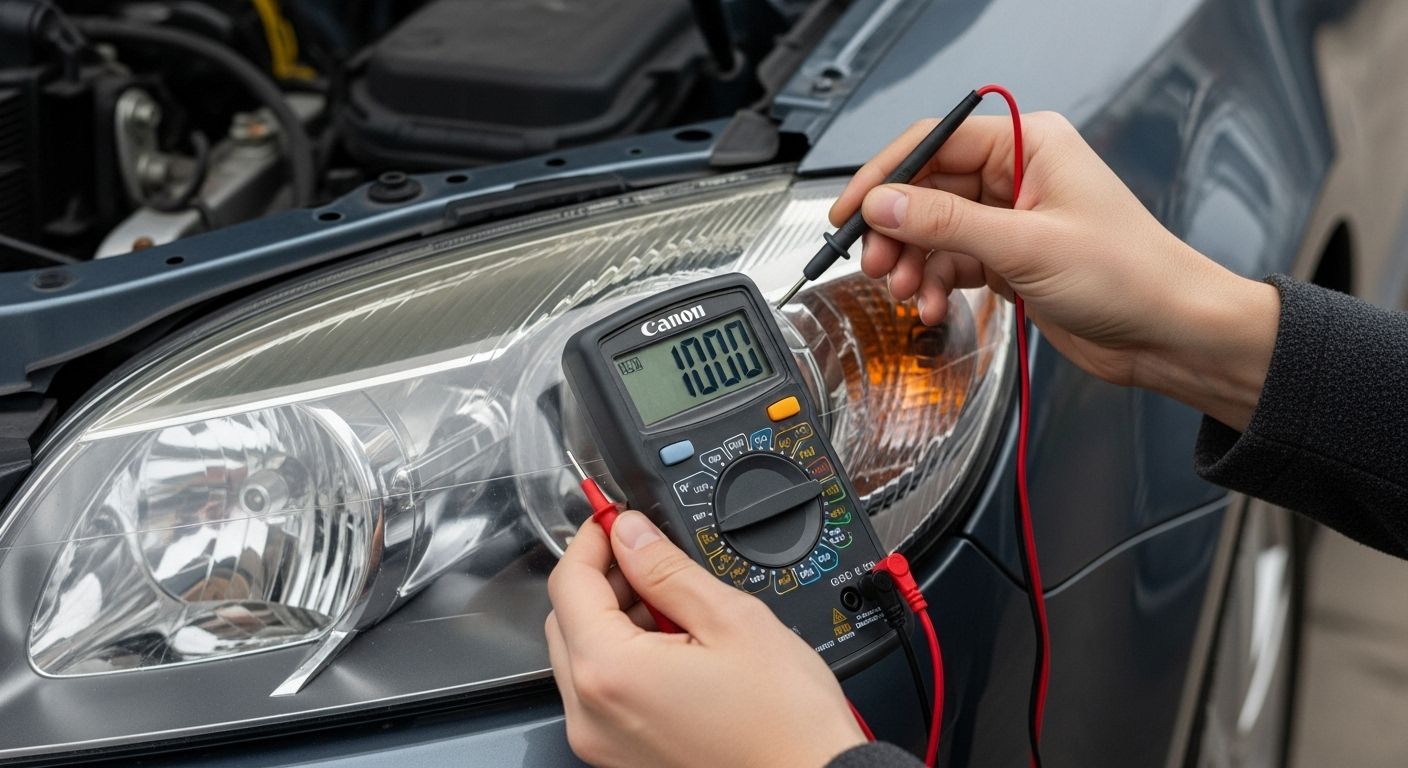 multimeter bilbelysning mätning