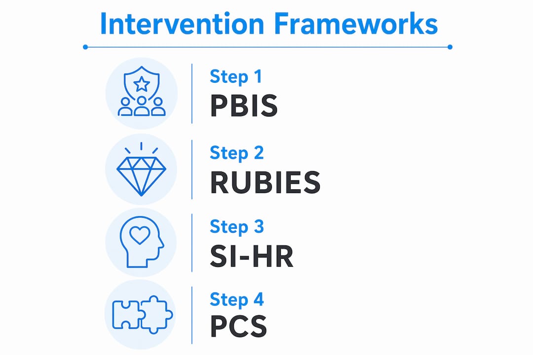 Infographic of autism intervention framework steps