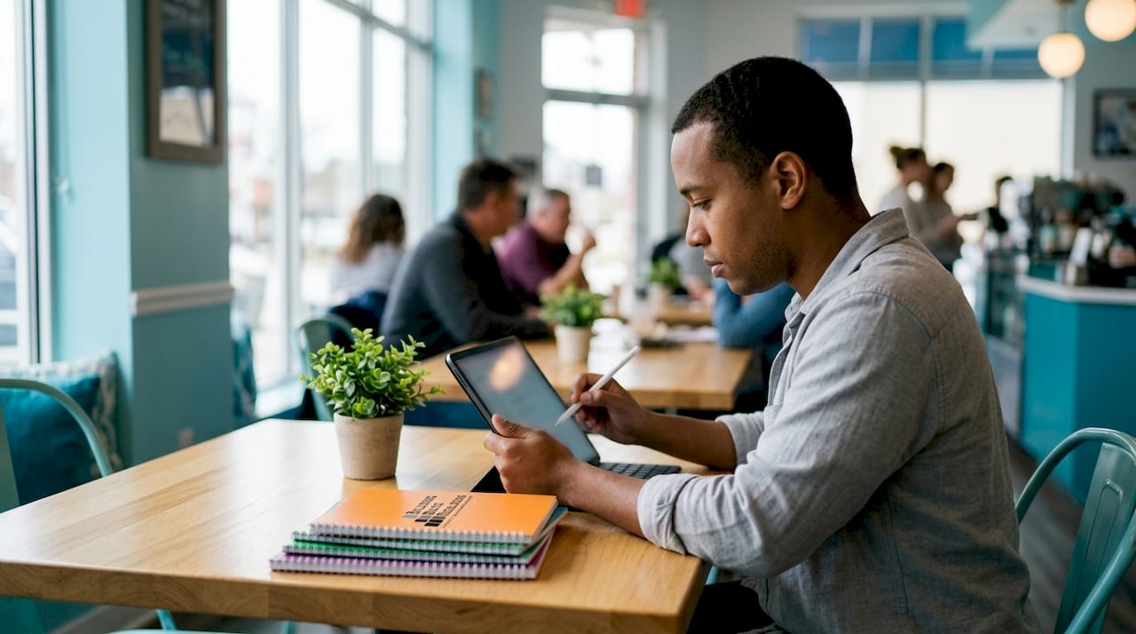 Therapist recording data on tablet during session