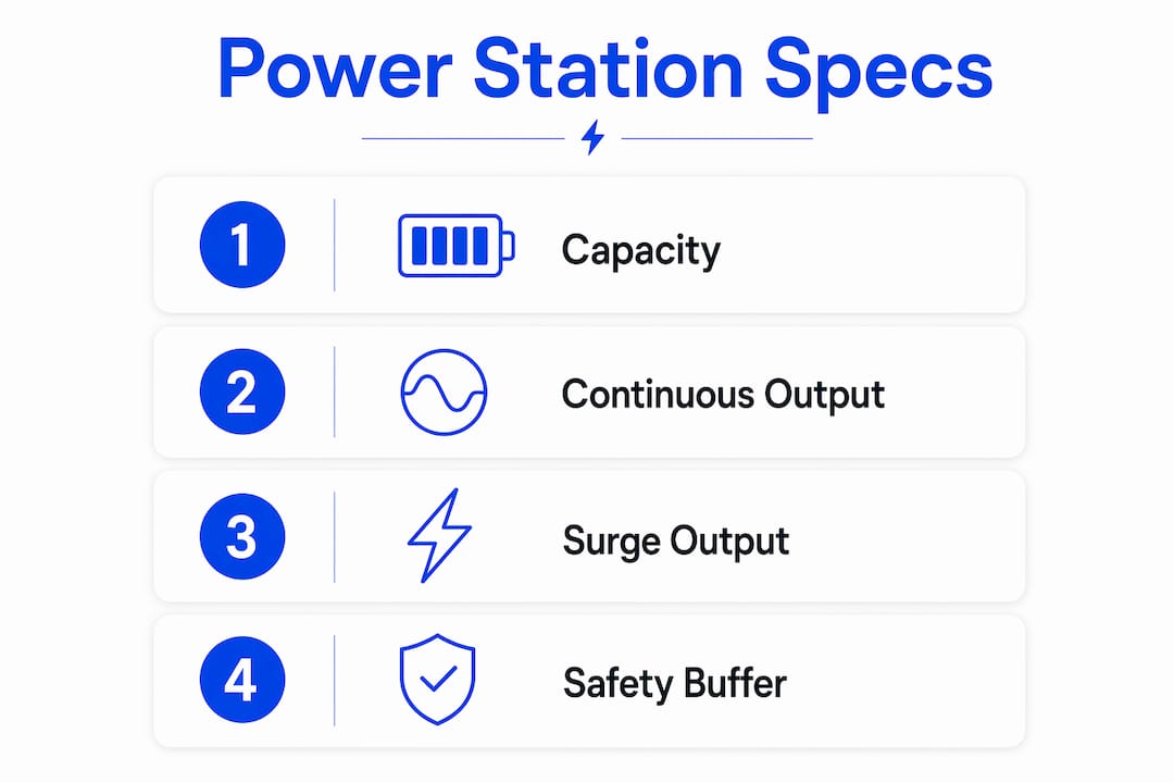 Infographic explaining power station specifications
