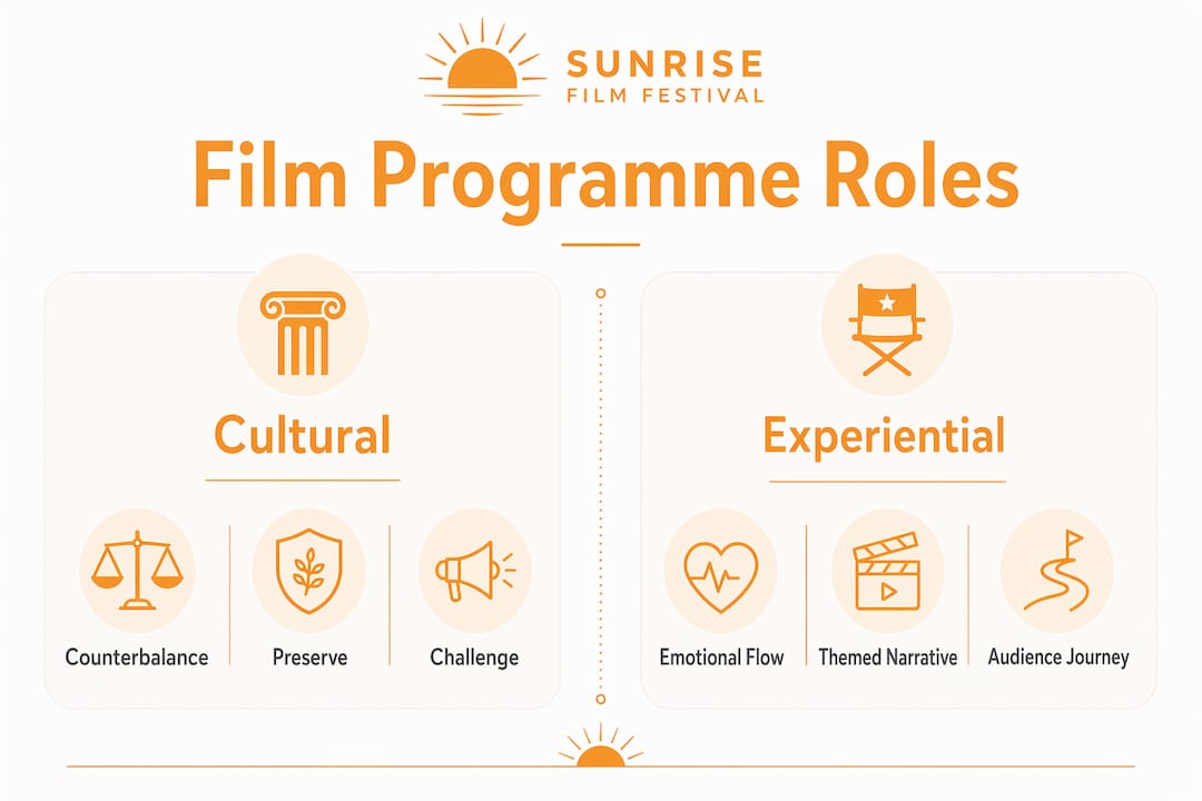 Infographic showing cultural and experiential roles of film programmes