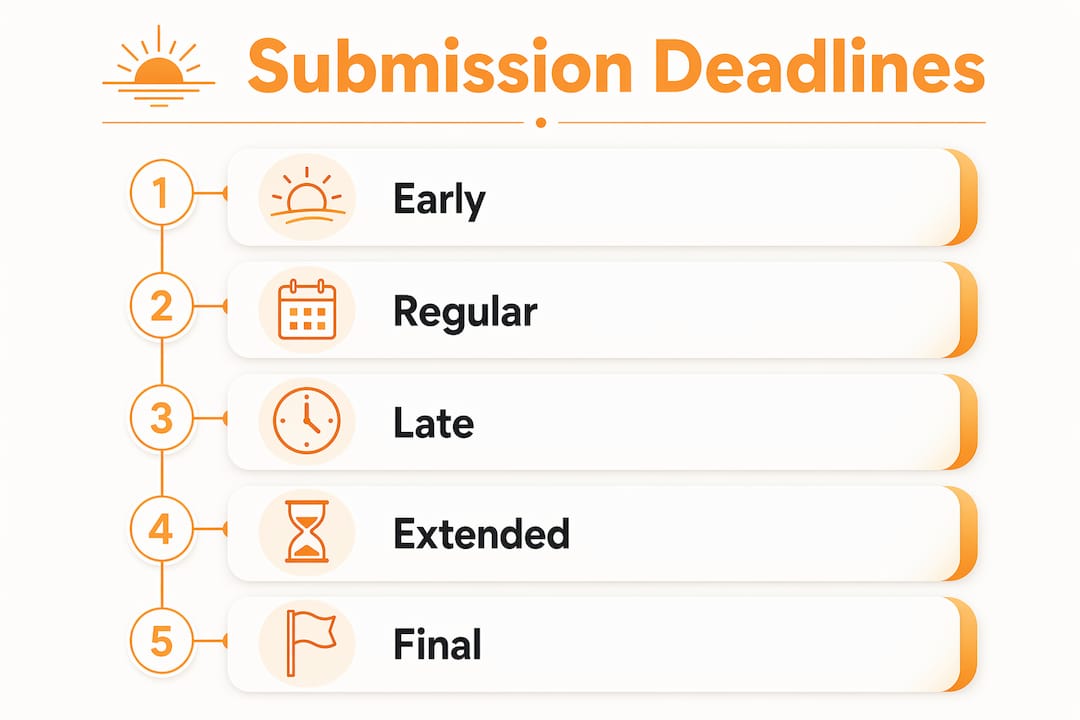 Infographic showing film submission deadline stages