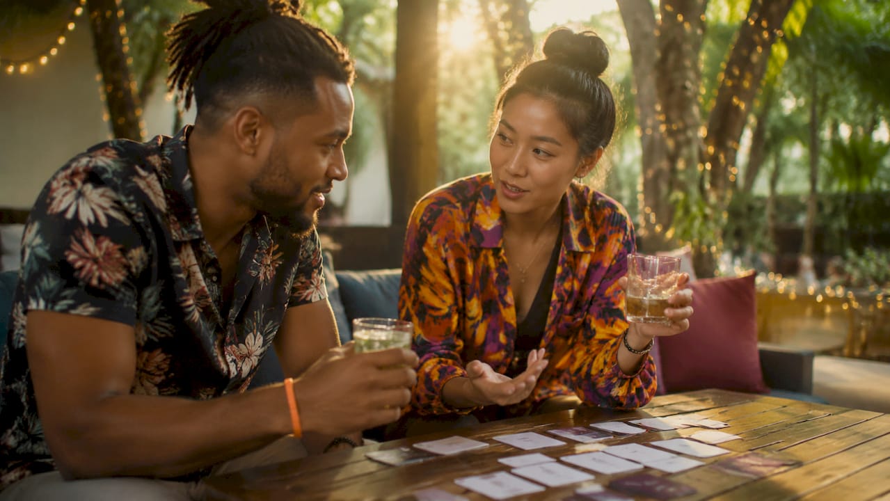 Creative professionals networking at festival