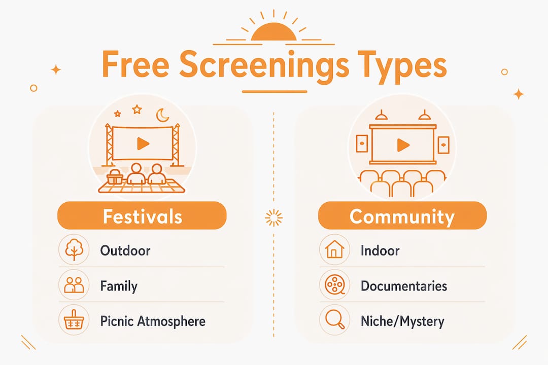 Infographic comparing festival and community free screenings