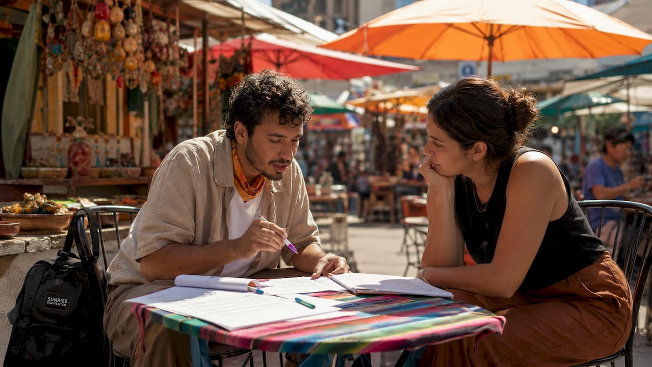 Filmmakers comparing short and feature film scripts