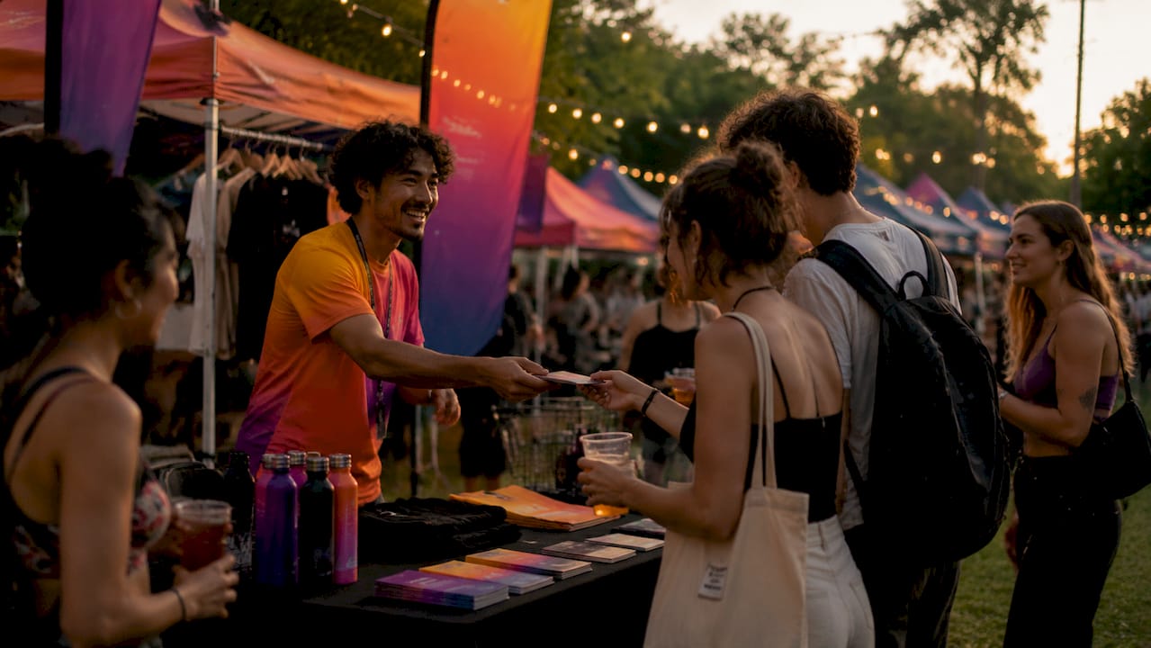 Brand activation booth at film festival event