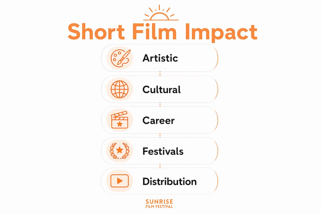 Infographic showing key impacts of short films