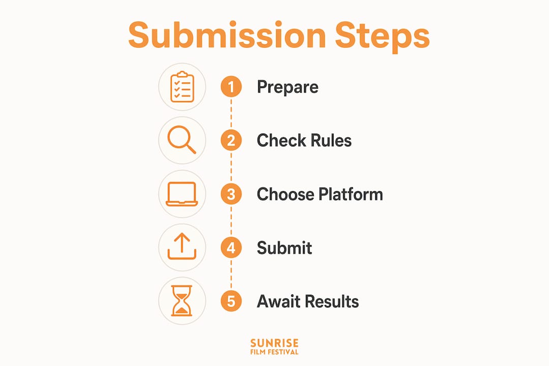 Infographic illustrating short film submission steps