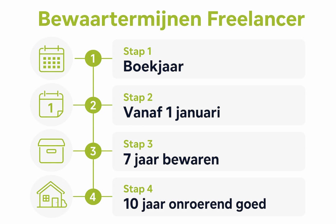 Handige infographic met alle belangrijke bewaartermijnen voor zzp’ers op een rij