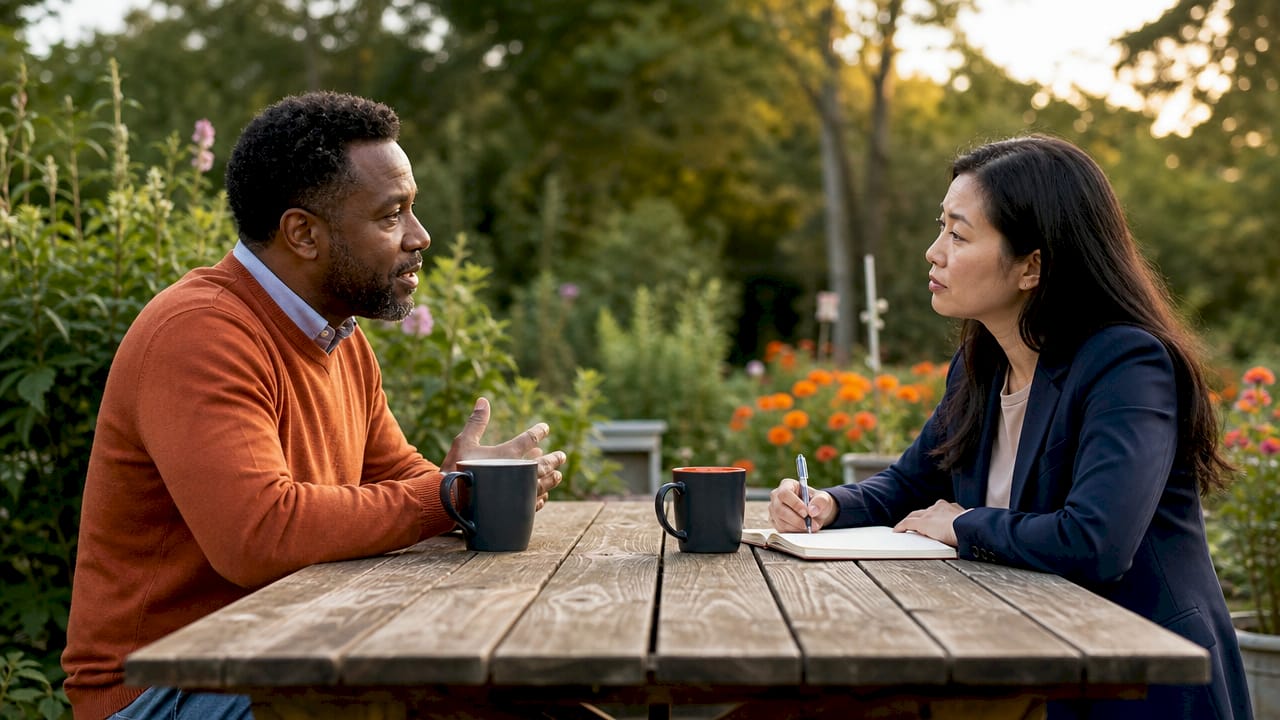 Leaders engaged in mediation and communication discussion