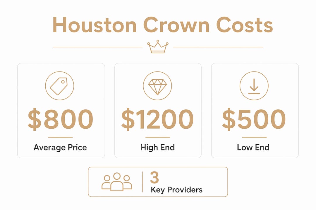 Infographic showing Houston dental crown cost statistics