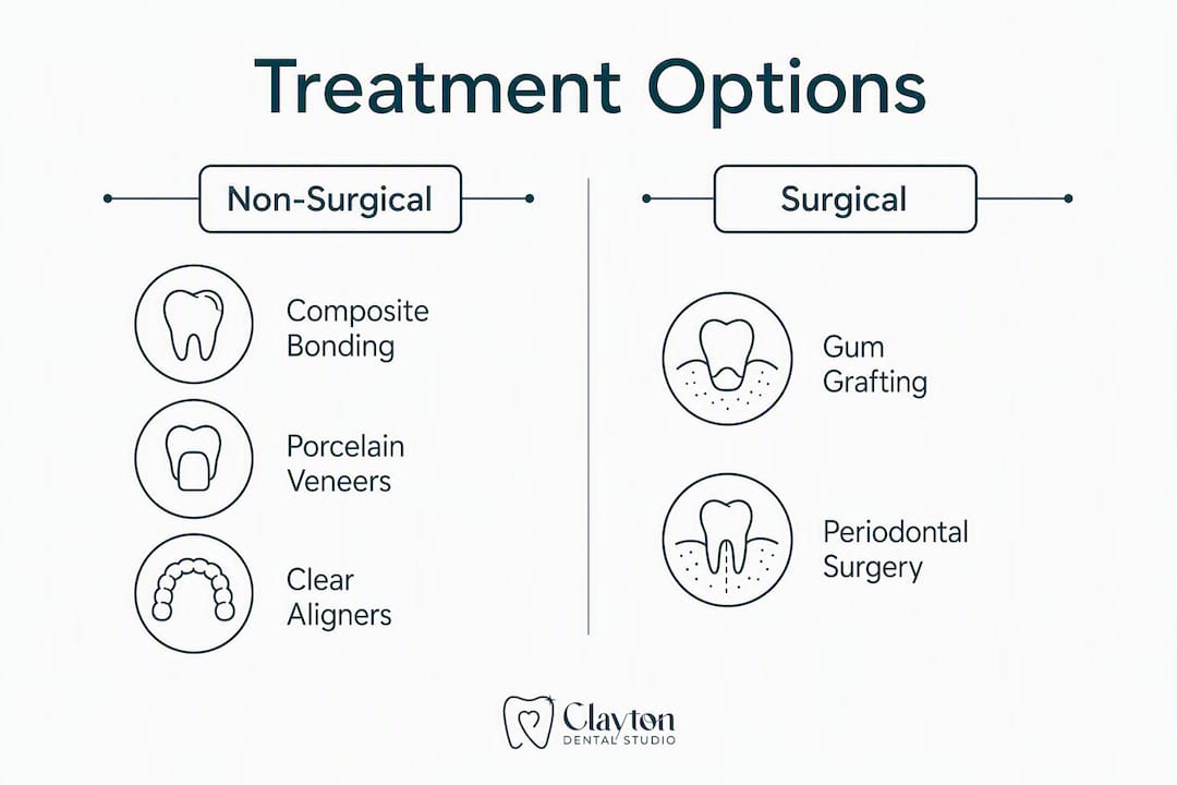 Infographic comparing non-surgical vs surgical treatment options