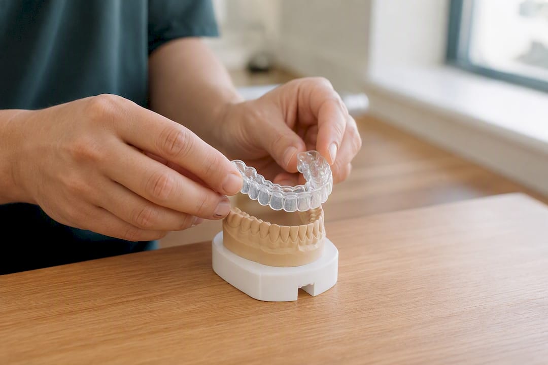 Custom dental nightguard on mold