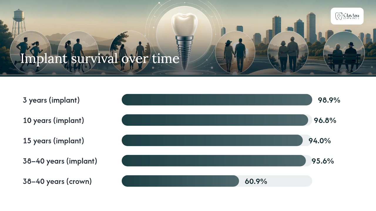 Dental implant survival rates over time