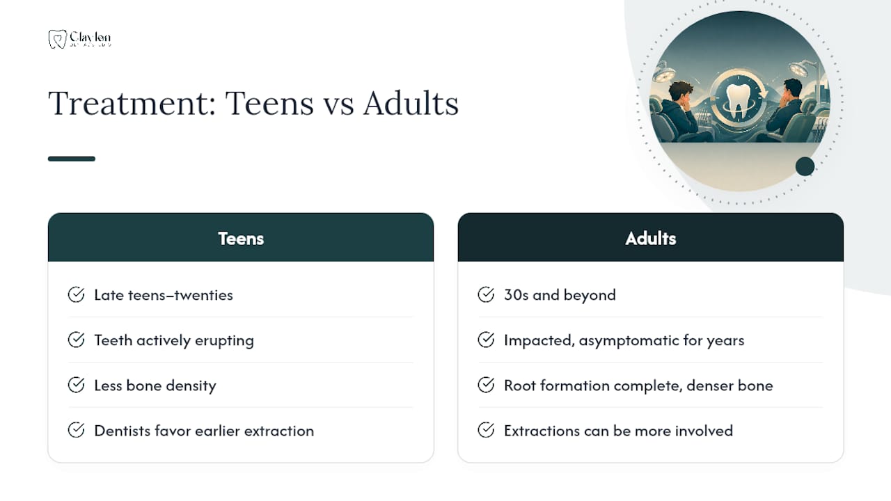 Treating Wisdom Tooth Infections in Teens vs. Adults — overview diagram