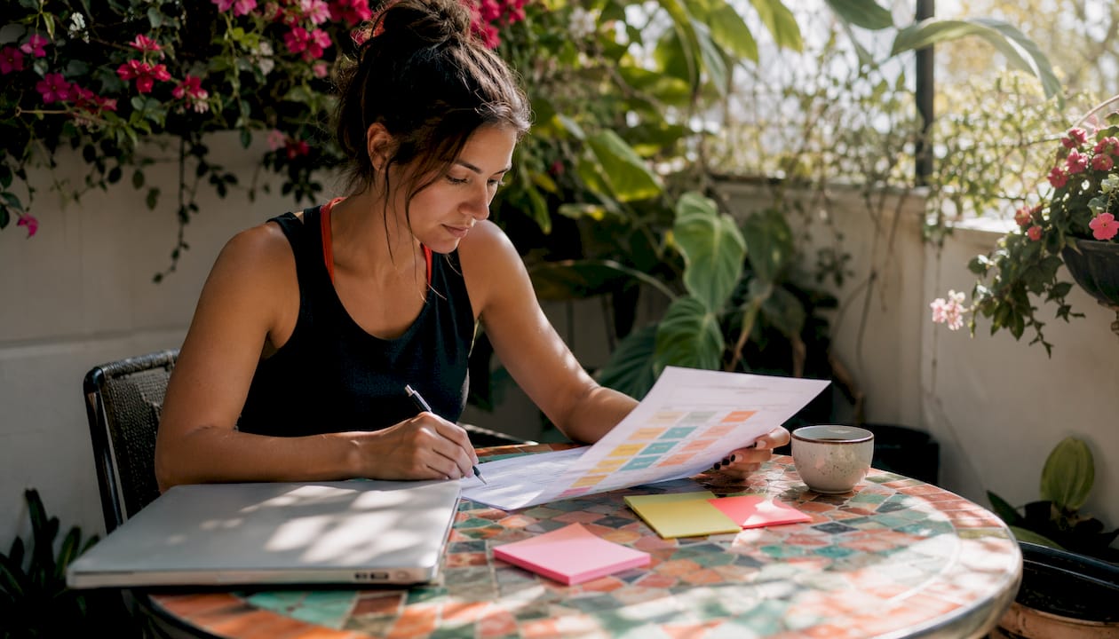 Woman reviewing studio software alternatives