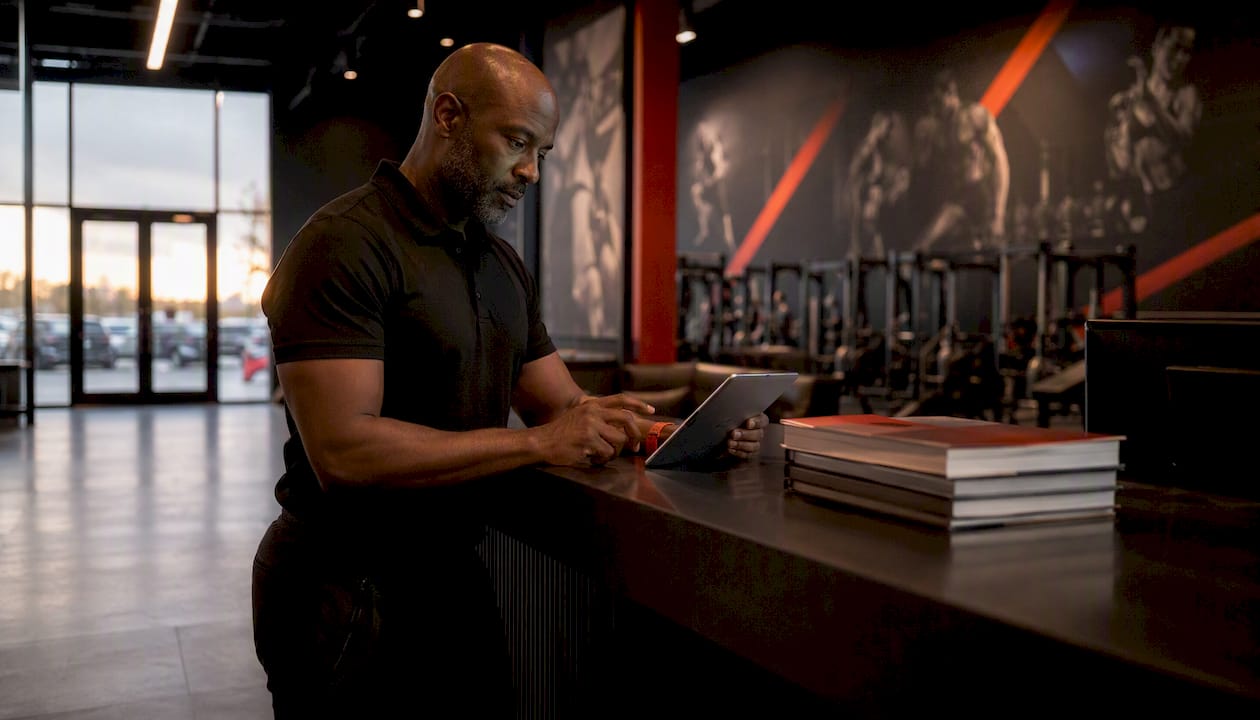 Gym manager working with software tools