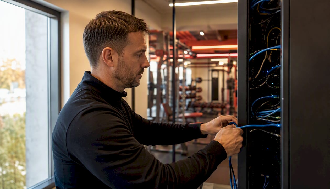Gym manager wiring server cables