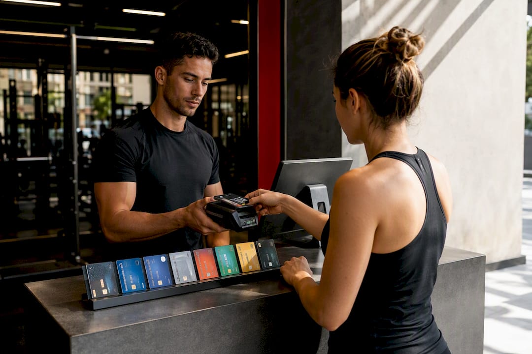 Gym payment cards and terminal detail