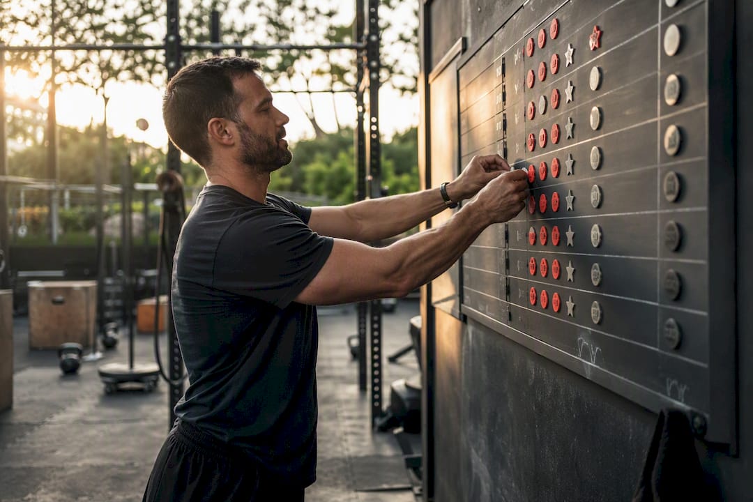Coach updating gym leaderboard with tokens