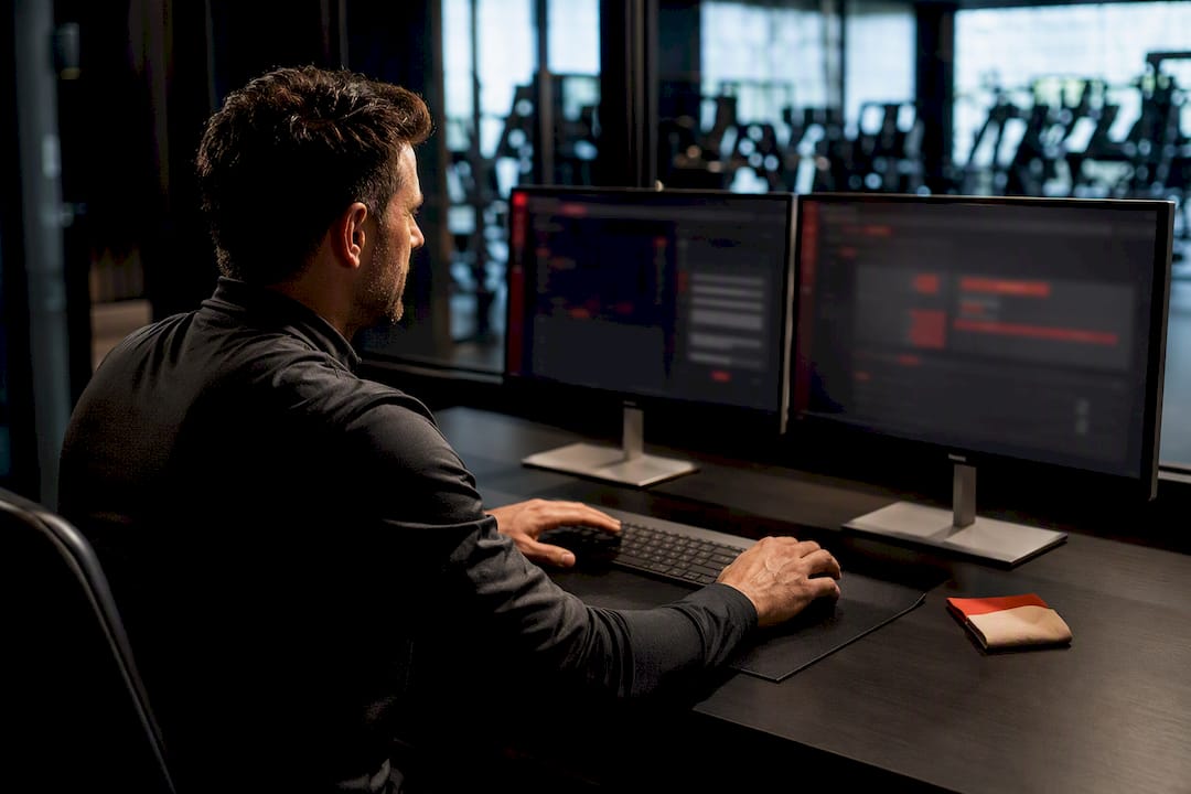 Manager reviewing gym data migration