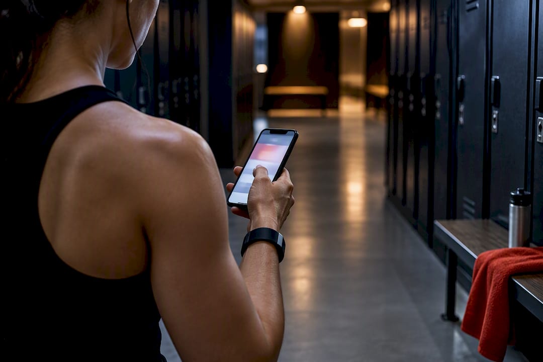 Gym member updating payment on phone