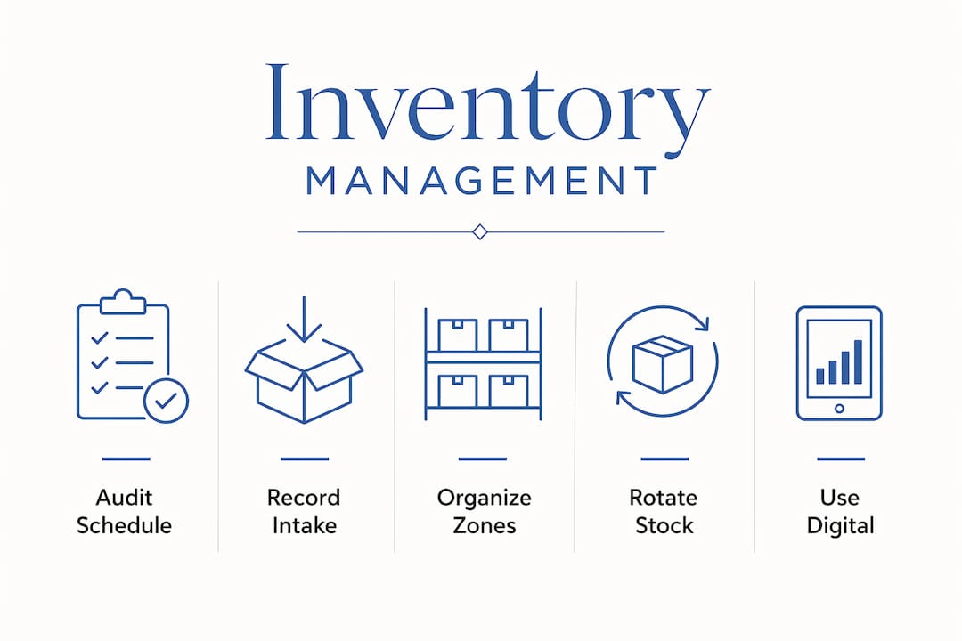 Infographic outlining wine cellar inventory management steps