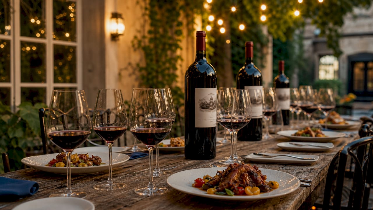 Château Ausone magnums and plated gourmet course