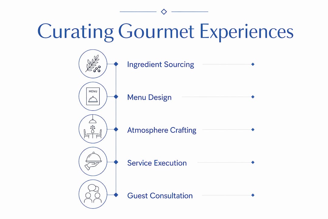 Infographic showing curated gourmet experience steps