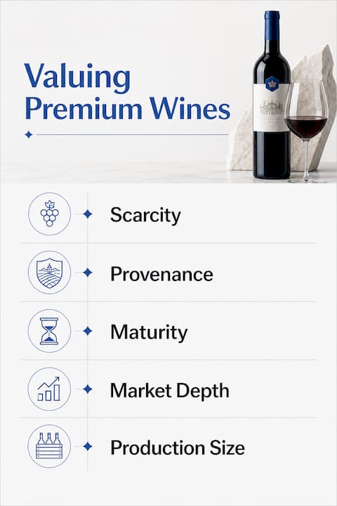 Infographic outlining premium wine pricing factors