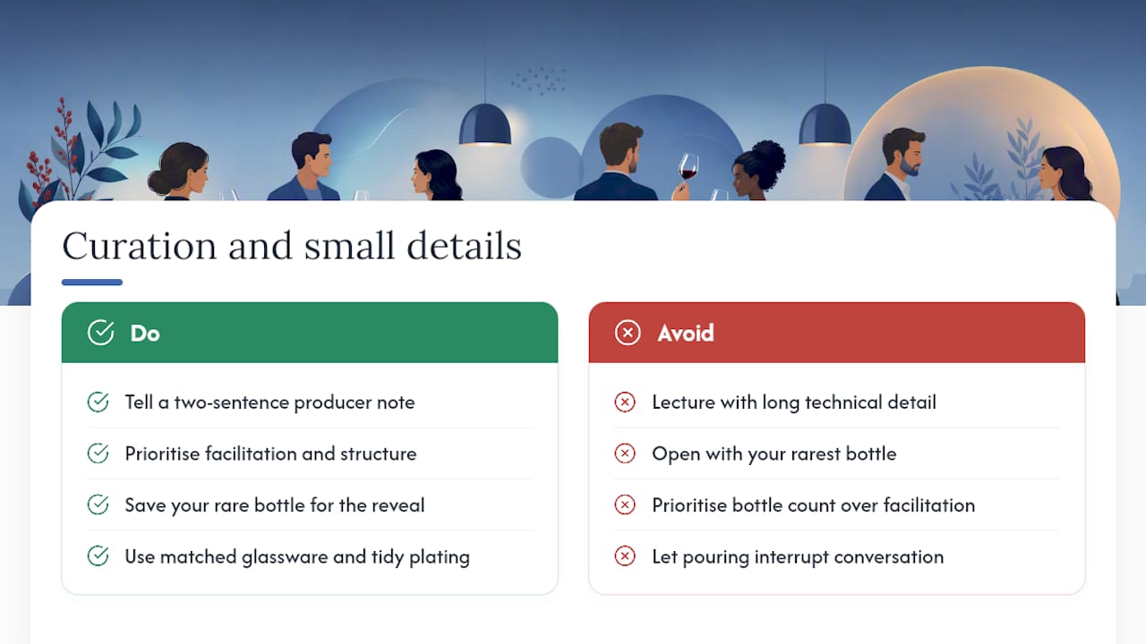 Curation and the small details that make a tasting memorable — overview diagram