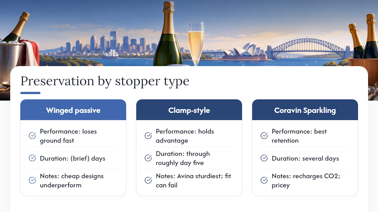 How long does a champagne stopper actually keep wine fresh? — overview diagram